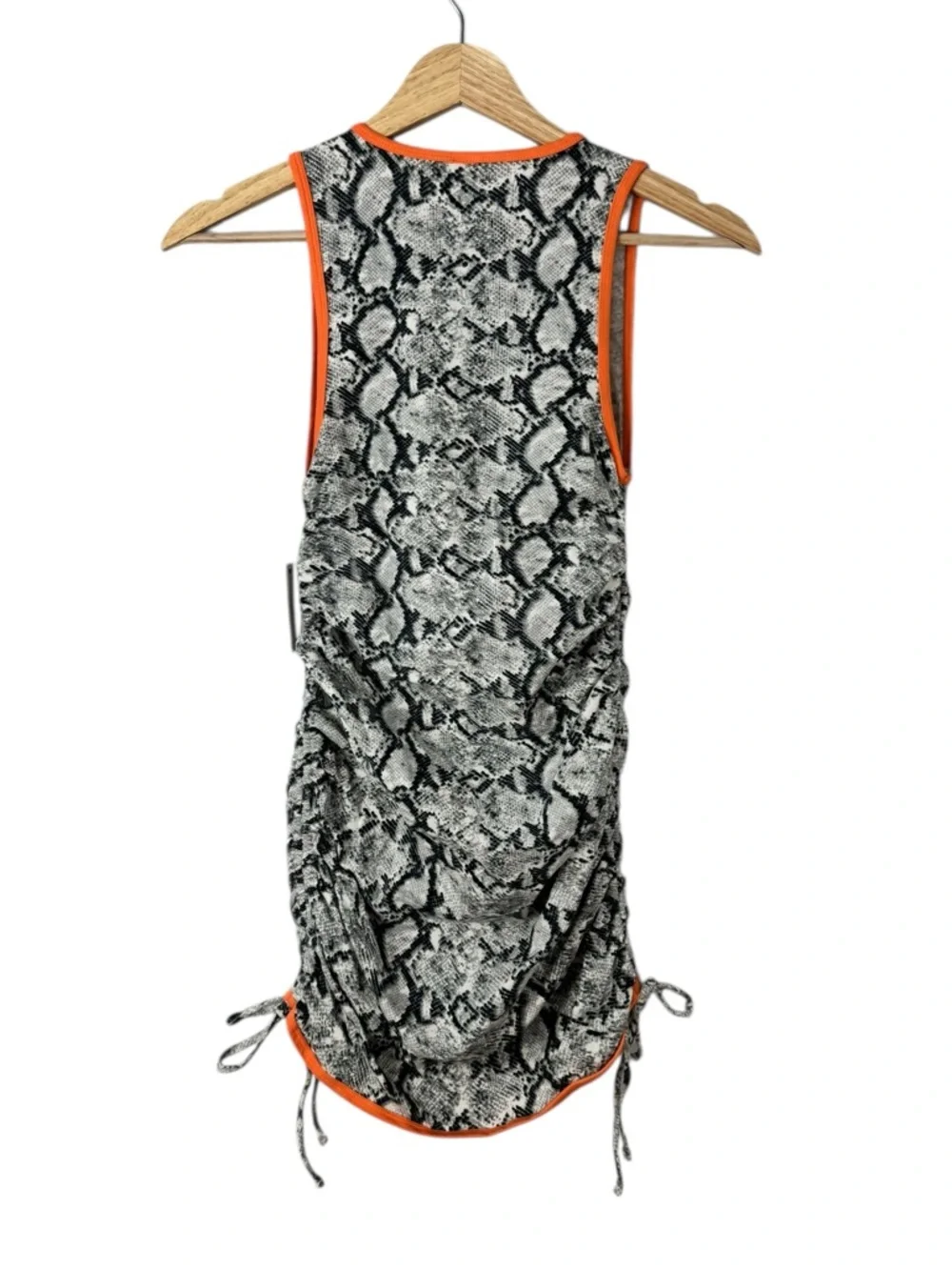 Anthropologie Daily Practice High-Neck Snake Print Ruched Mini Dress Small NWT - Picture 8 of 12